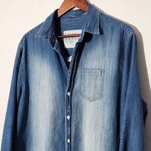 Frank And Eileen Women's "Mary" Distressed Summery Shirt Dress Large